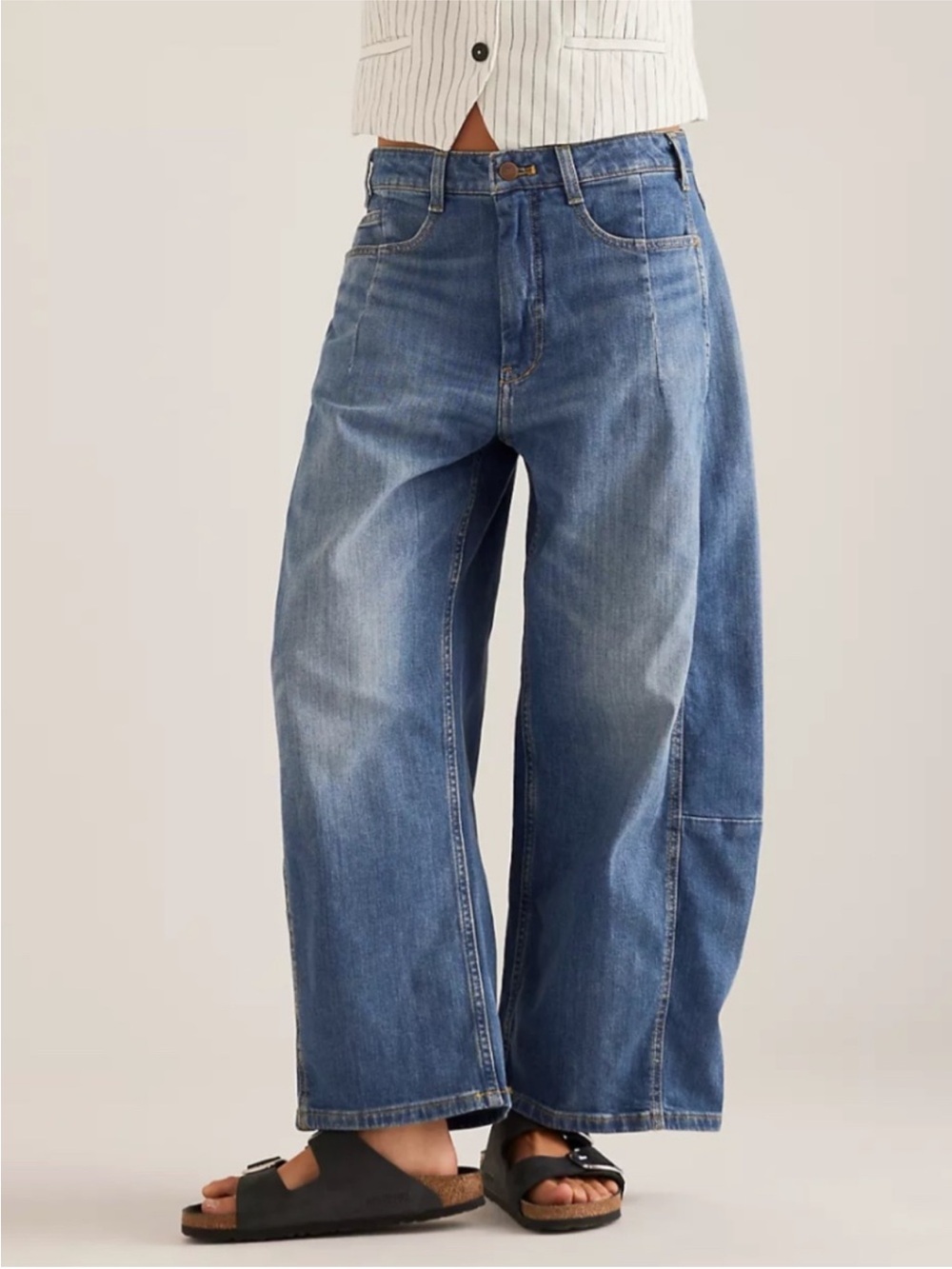 Pilcro Kenna mid rise barrel leg jeans